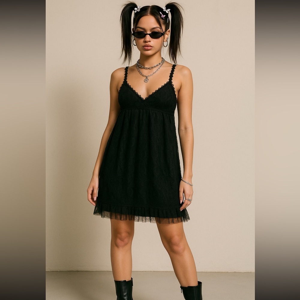 A’reve black lace dress size medium